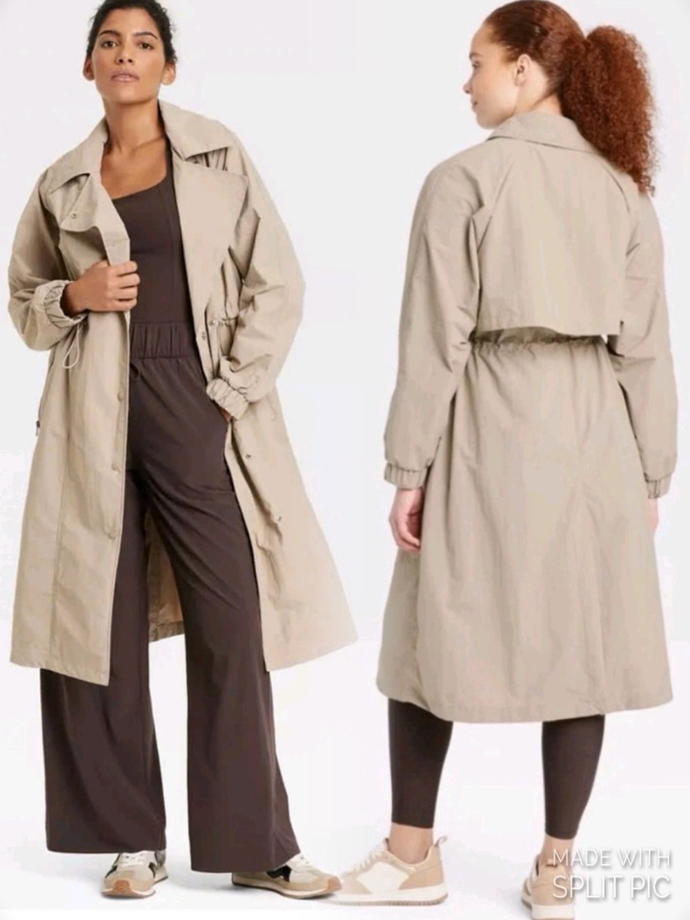 All In Motion Women’s Lightweight Beige Trench w/ Drawstring Waist Size XXL NWT